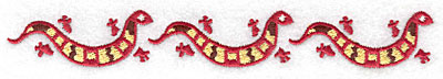 Embroidery Design: Gecko trio 6.97w X 0.96h