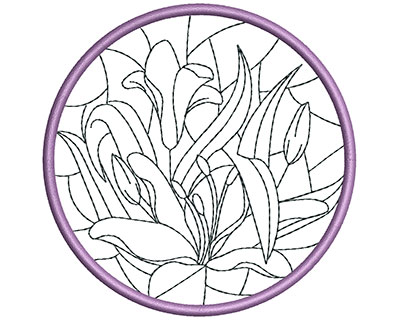 Embroidery Design: Stain Glass Sun Catcher 2 3.98w X 3.98h