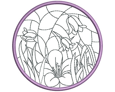 Embroidery Design: Stain Glass Sun Catcher 5 3.98w X 3.98h