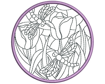 Embroidery Design: Stain Glass Sun Catcher 7 3.98w X 3.98h