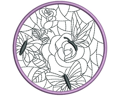 Embroidery Design: Stain Glass Sun Catcher 83.98w X 3.98h