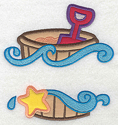 Embroidery Design: Beach pail and shovel large applique 5.26w X 4.91h