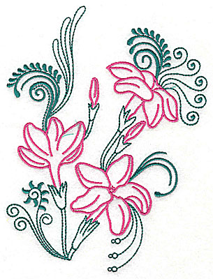 Embroidery Design: Sweet Jasmine design K large 7.25w X 9.63h