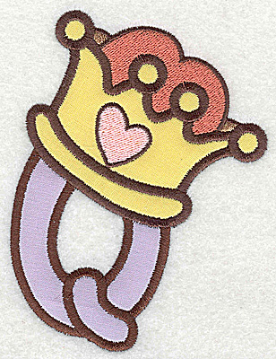 Embroidery Design: Q queen large double applique 3.73w X 4.96h