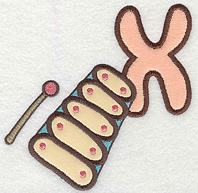 Embroidery Design: X xlophone large double applique4.98w X 4.97h