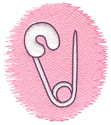 Embroidery Design: Trapunto diaper pin large 4.51w X 4.98h