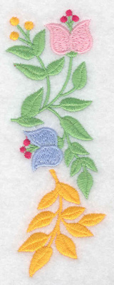 Embroidery Design: Flowers vertical large 1.76w X 4.83h