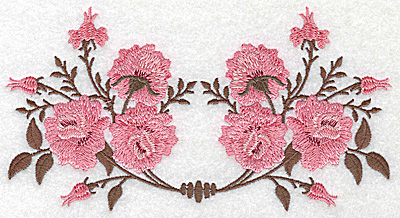 Embroidery Design: Double rose design 6.90w X 3.69h