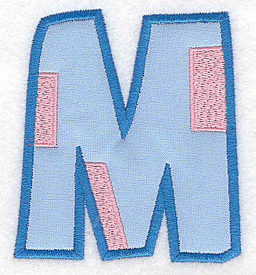 Embroidery Design: M applique large 3.29w X 3.64h