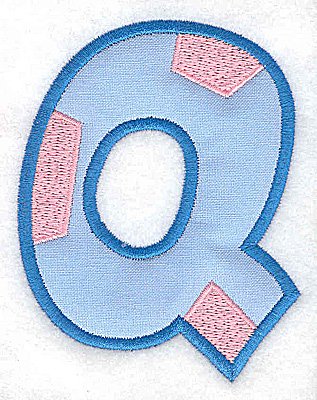 Embroidery Design: Q applique large 3.05w X 3.89h