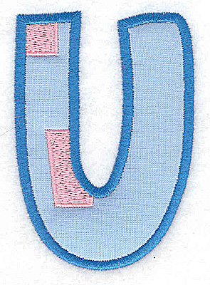 Embroidery Design: U applique large 2.57w X 3.69h