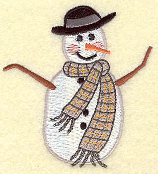 Embroidery Design: Snowman short (large) 3.40w X 3.73h