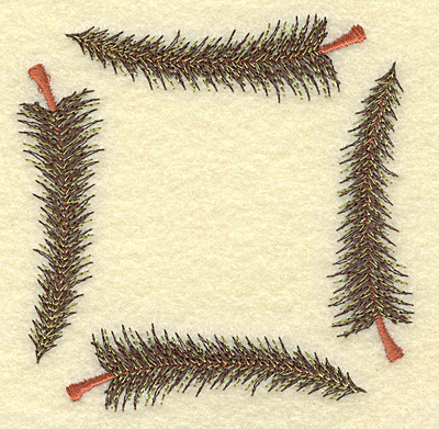 Embroidery Design: Pine tree frame B 3.83w X 3.83h