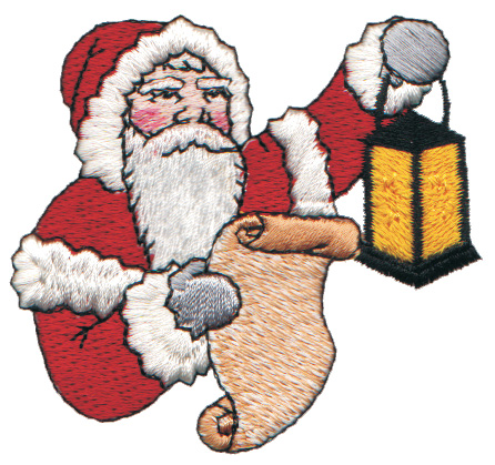 Embroidery Design: Santa Checking his List Twice2.88" x 2.65"