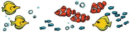 Embroidery Design: School of Fish5.99" x 1.49"