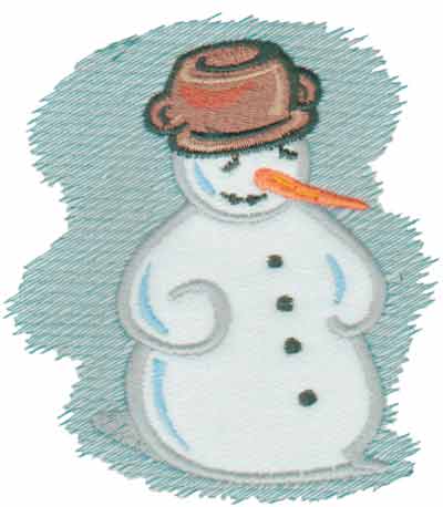 Embroidery Design: Frosty Snowman Applique4.17" x 4.62"