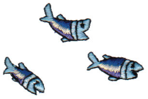 Embroidery Design: Three Guppies0.9" x 1.28"