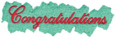 Embroidery Design: Congratulations3.70" x 1.13"