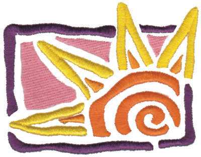 Embroidery Design: Funky Sun4.20" x 3.20"