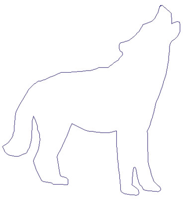 Embroidery Design: Reverse App Wolf Howling4.79" x 5.12"