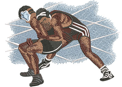 Embroidery Design: Wrestling Take Down Lg 6.29w X 4.75h