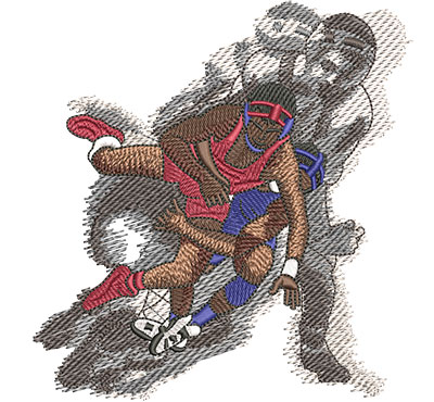 Embroidery Design: Wrestling Vertigo Lg 4.75w X 4.97h