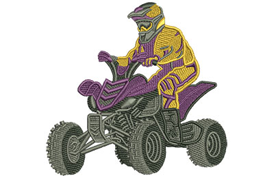 Embroidery Design: 4 Wheeler Lg 3.97w X 3.82h