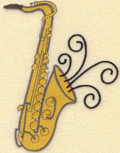 Embroidery Design: Saxaphone Large4.30w X 5.71h