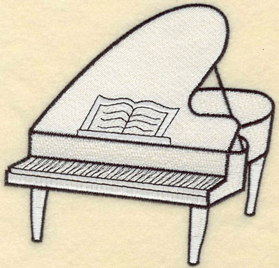 Embroidery Design: Piano White Large5.26w X 5.08h