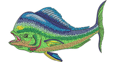 Embroidery Design: Mahi Mahi Side View Lg 6.00w X 3.77h