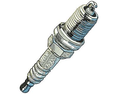 Embroidery Design: Spark Plug Lg 2.96w X 3.51h