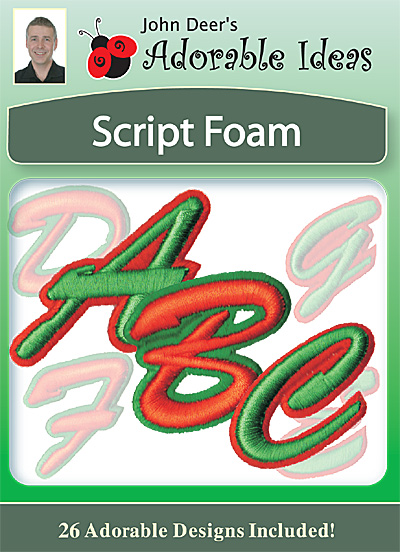 Embroidery Design: Script Foam