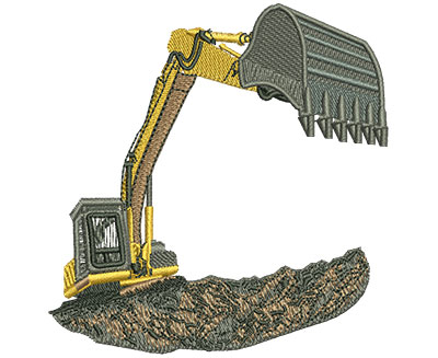 Embroidery Design: Backhoe Loader Lg 3.44w X 3.57h