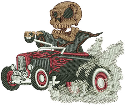 Embroidery Design: Reaper Hot Rod Lg 4.52w X 3.76h