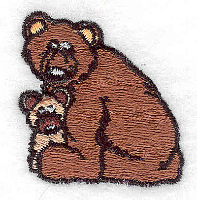 Embroidery Design: Bear with cub 1.56w X 1.56h