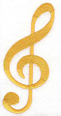 Embroidery Design: Treble Clef 2.19w X 4.88h