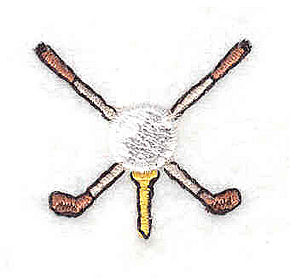 Embroidery Design: Crossed Golf Clubs1.13W x 1.25H