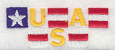 Embroidery Design: USA 3.00w X 1.19h