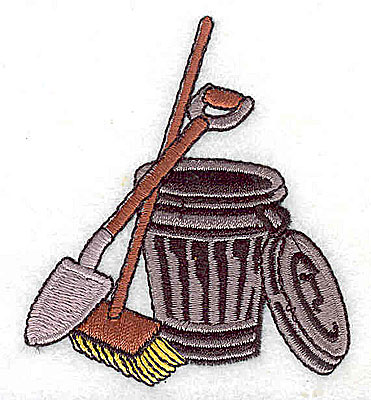 Embroidery Design: Garbage pail shovel and broom 2.44w X 2.81h