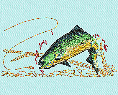 Embroidery Design: Fish in pond 2.13w X 4.18h