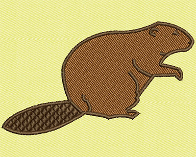 Embroidery Design: Beaver 2.94w X 1.75h