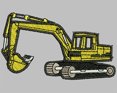 Embroidery Design: Excavators 2.44w X 1.44h