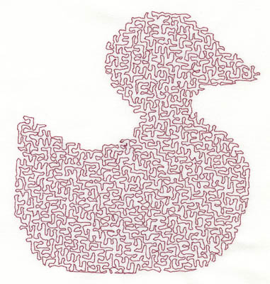 Embroidery Design: Stipple Duck High4.86w X 5.13h