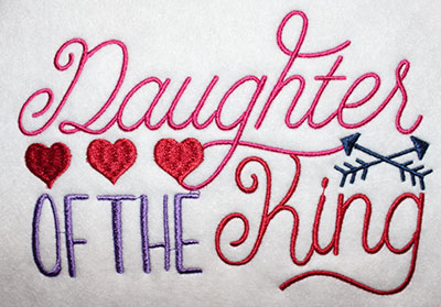 Embroidery Design: Daughter Of The King Lg 8.12w X 5.56h