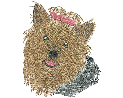 Embroidery Design: Yorkie Lg 3.62w X 4.47h