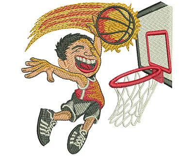 Embroidery Design: Kid Jump Dunk Lg  4.46w X 4.51h