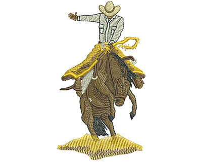 Embroidery Design: Bronco Rider Lg 2.48w X 4.45h