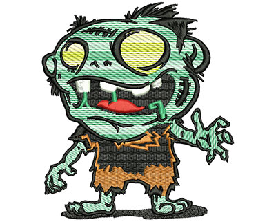 Embroidery Design: Zombie Cartoon Mylar 4.49w X 5.07h