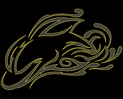 Embroidery Design: Dolphin Full Front 10.32w X 6.90h