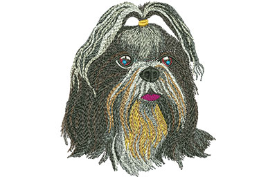 Embroidery Design: Shih Tzu Lg 3.98w X 4.59h